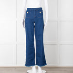 Me + Em Blue Front Pocket Wide Jeans