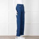 Me + Em Blue Front Pocket Wide Jeans