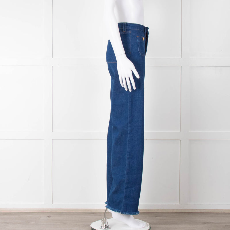 Me + Em Blue Front Pocket Wide Jeans