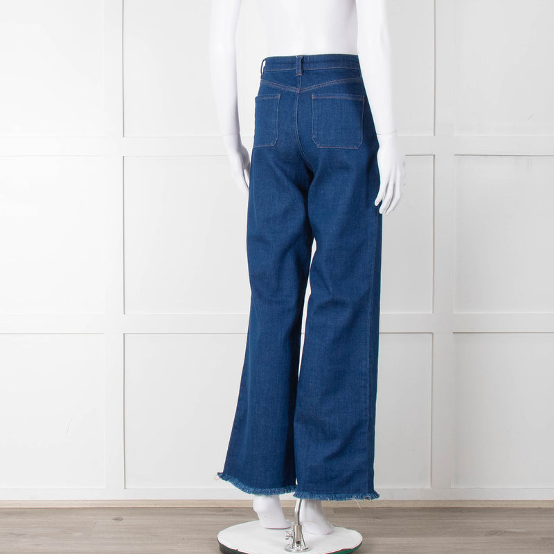 Me + Em Blue Front Pocket Wide Jeans
