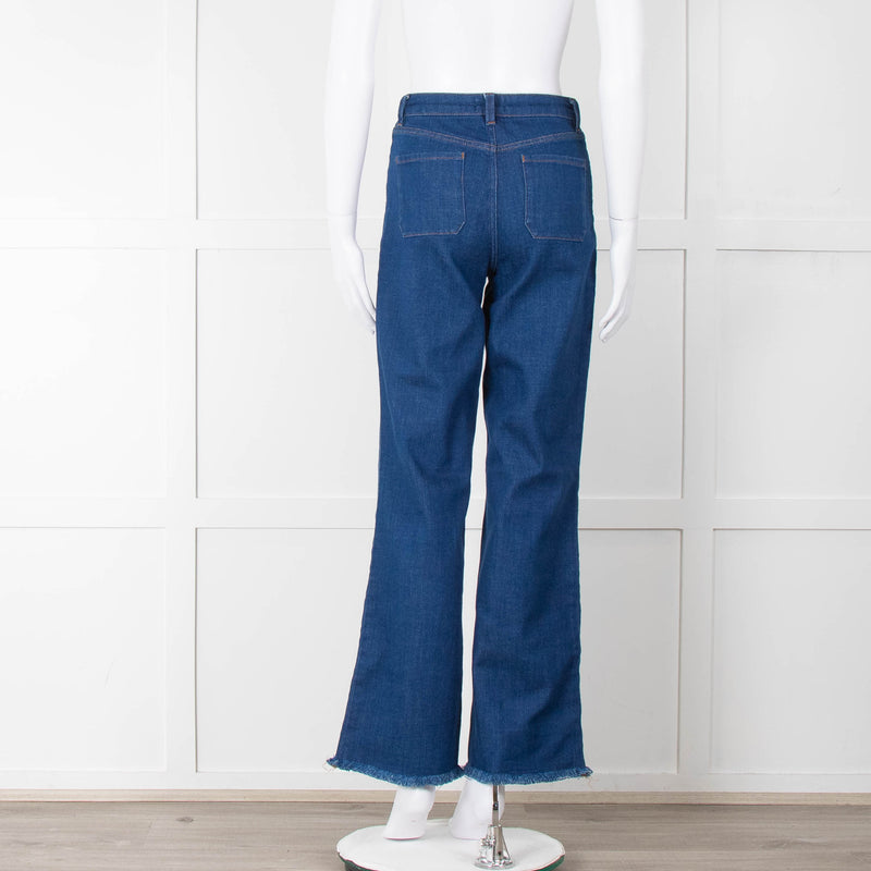 Me + Em Blue Front Pocket Wide Jeans