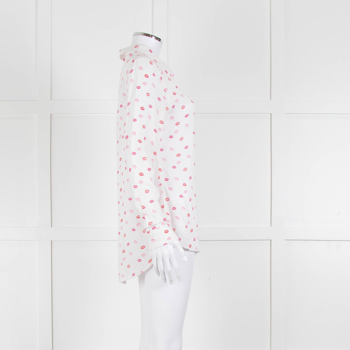 Rails White Pink Lips Print Shirt