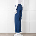 Me + Em Blue Front Pocket Wide Jeans