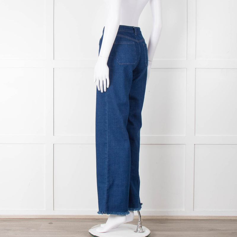 Me + Em Blue Front Pocket Wide Jeans
