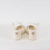 Chanel White Black CC Toe Espadrilles Wedge Shoes