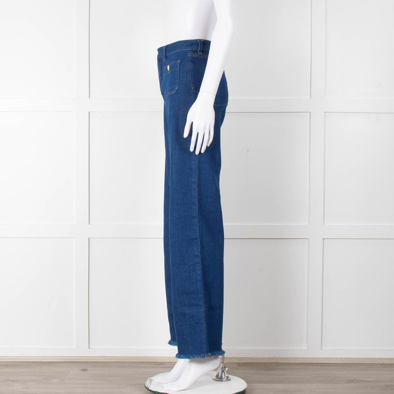 Me + Em Blue Front Pocket Wide Jeans