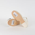 Chanel White Black CC Toe Espadrilles Wedge Shoes