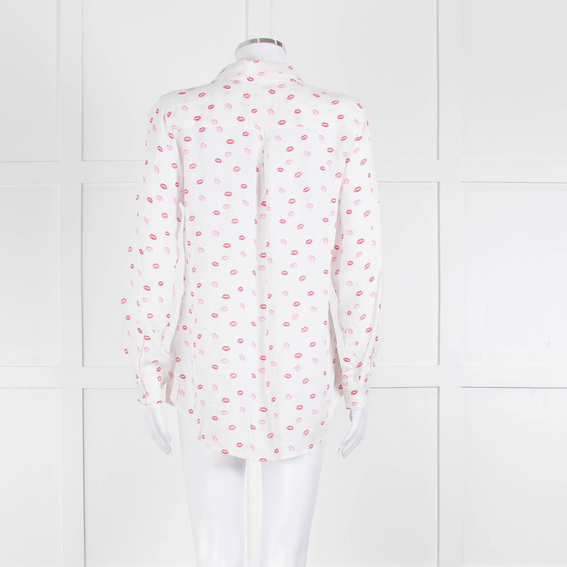 Rails White Pink Lips Print Shirt