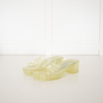 Gucci Cream Clear Logo Rubber Slides