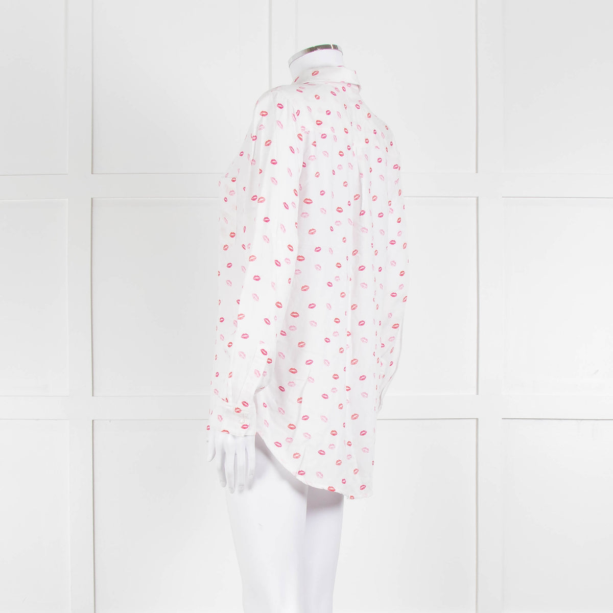 Rails White Pink Lips Print Shirt