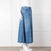 Me + Em Blue Denim A-Line Midi Skirt