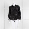 L'Agence Black White Heart Print Silk Shirt