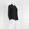 L'Agence Black White Heart Print Silk Shirt