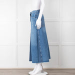 Me + Em Blue Denim A-Line Midi Skirt