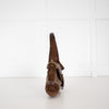 Coach Beige Canvas Brown Suede Soho Flap Shoulder Bag