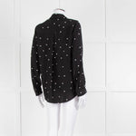 L'Agence Black White Heart Print Silk Shirt