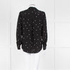 L'Agence Black White Heart Print Silk Shirt