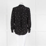 L'Agence Black White Heart Print Silk Shirt