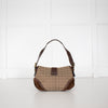 Coach Beige Canvas Brown Suede Soho Flap Shoulder Bag
