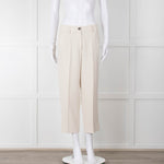 Me + Em Cream Cropped Back Pocket Trousers