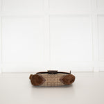 Coach Beige Canvas Brown Suede Soho Flap Shoulder Bag