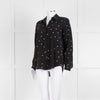 L'Agence Black White Heart Print Silk Shirt