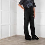 DL1961 Hepburn Wide Leg in Black Coated