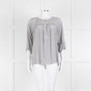 MIH White Black Blue Silk  Oversized Top