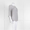 MIH White Black Blue Silk  Oversized Top