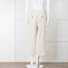Me + Em Cream Cropped Back Pocket Trousers