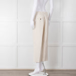 Me + Em Cream Cropped Back Pocket Trousers