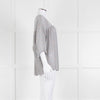 MIH White Black Blue Silk  Oversized Top