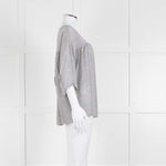 MIH White Black Blue Silk  Oversized Top