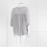 MIH White Black Blue Silk  Oversized Top