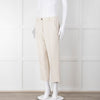 Me + Em Cream Cropped Back Pocket Trousers