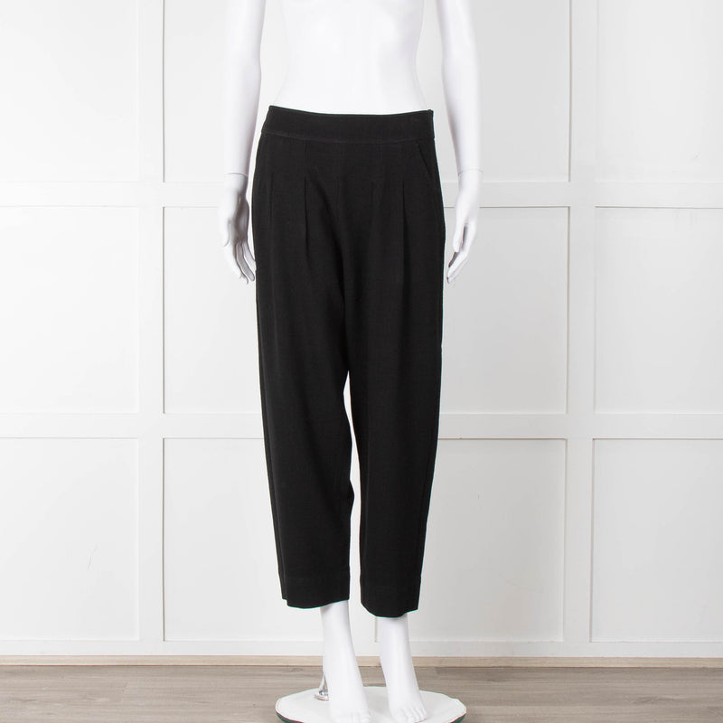 ME + EM Black Side Zip Back Buckle Trousers