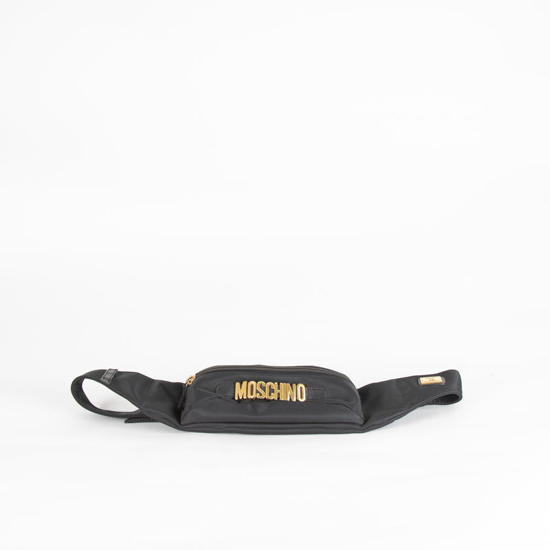 Moschino Black Nylon Belt Bag