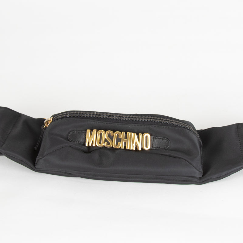 Moschino Black Nylon Belt Bag