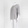 MIH White Black Blue Silk  Oversized Top
