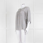 MIH White Black Blue Silk  Oversized Top