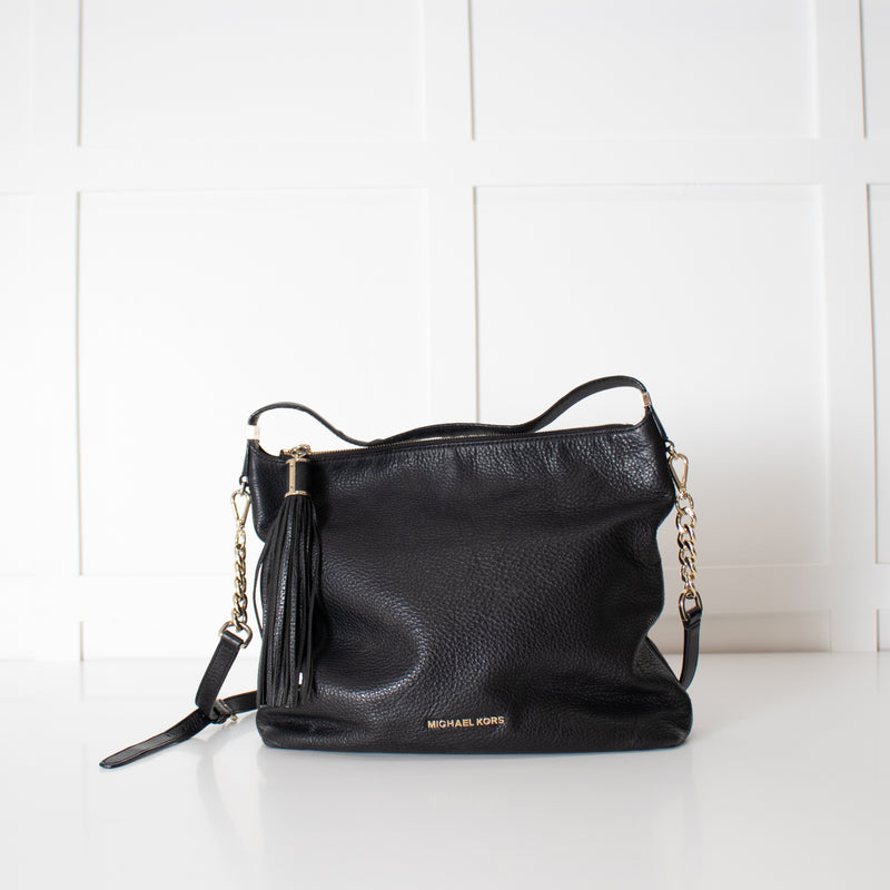 Michael Kors Black Grainy Leather Shoulder Bag