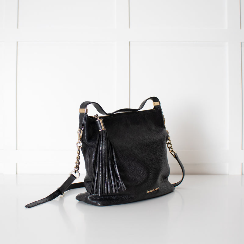 Michael Kors Black Grainy Leather Shoulder Bag