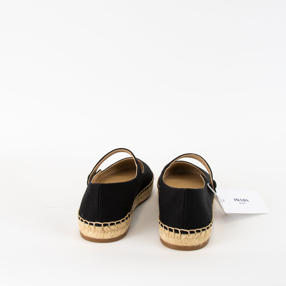 Prada Black Fabric Ballerina Style Flat Espadrilles