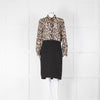Boutique Moschino Sheer Animal Print & Black Dress
