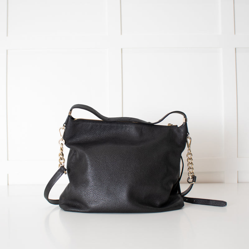 Michael Kors Black Grainy Leather Shoulder Bag