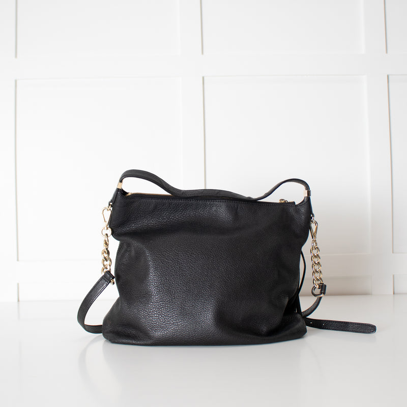 Michael Kors Black Grainy Leather Shoulder Bag