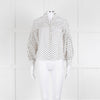 CH Carolina Herrera White Black Polka Dot Cotton Shirt