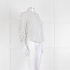 CH Carolina Herrera White Black Polka Dot Cotton Shirt