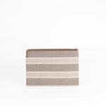 Celine Grey And Tan Logo Cloth Clutch Bag