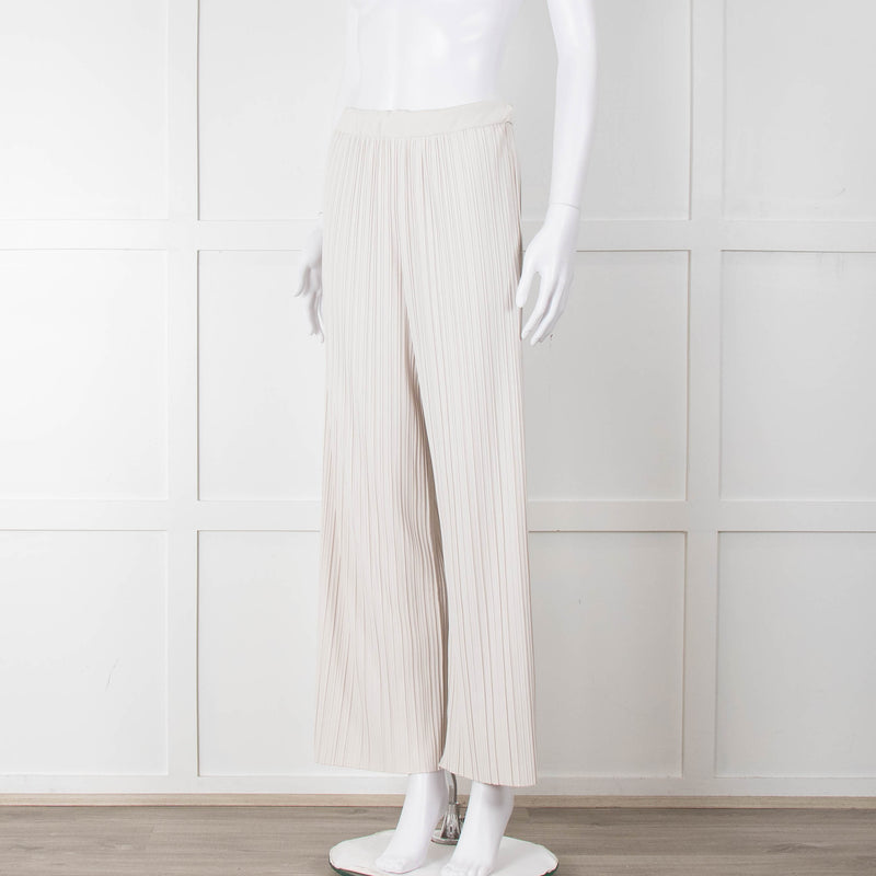 Max Mara Leisure Cream Pleated Trousers